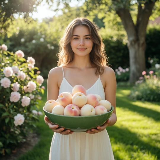 Персик "БЕЛЫЙ ЛЕБЕДЬ"  (срок созревания - август)